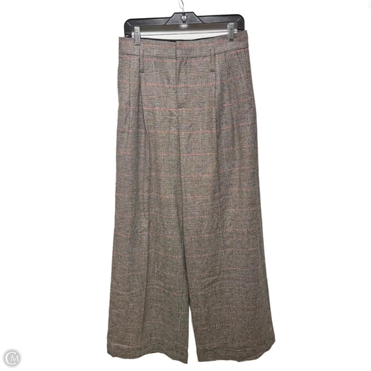 Pants Wide Leg By Zara Women In Plaid Pattern, Size: M