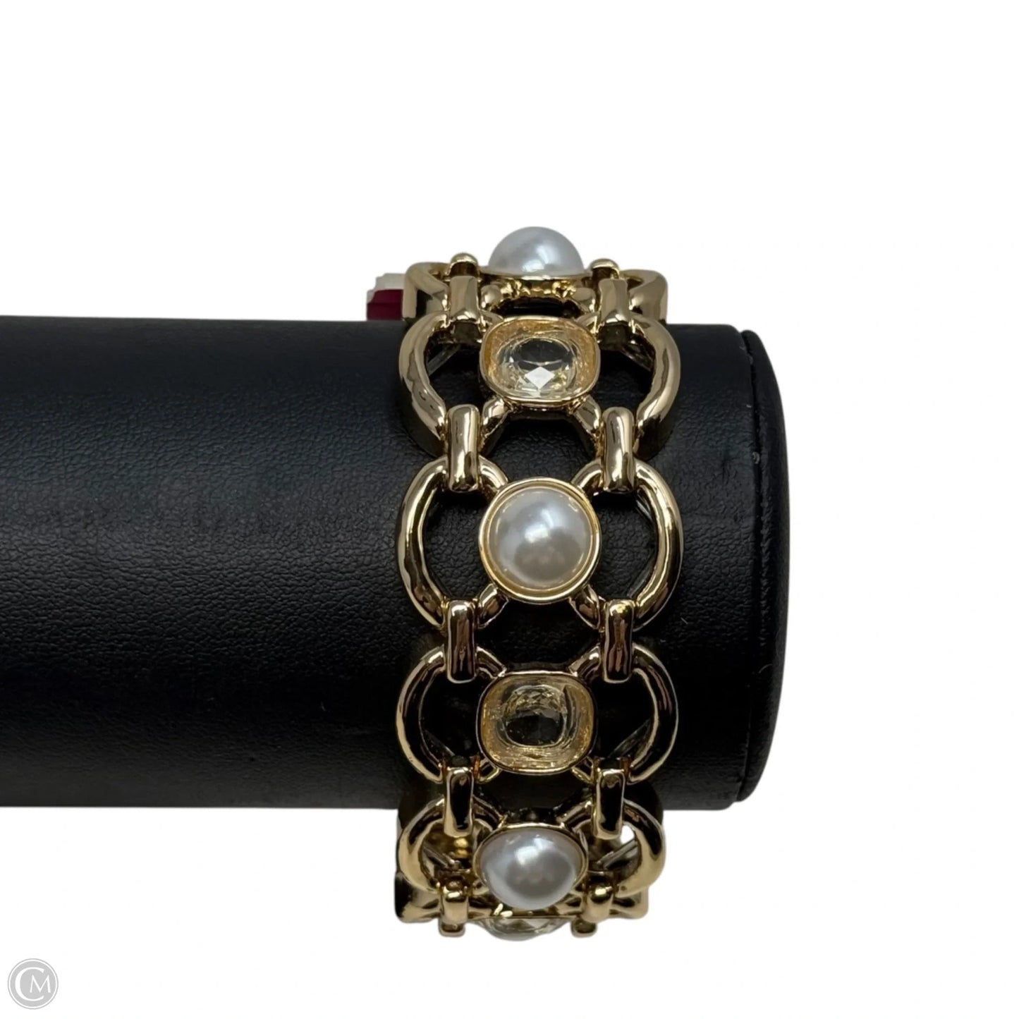 Pink Palms Gold Tone Cuff Bracelet Designer By Lilly Pulitzer