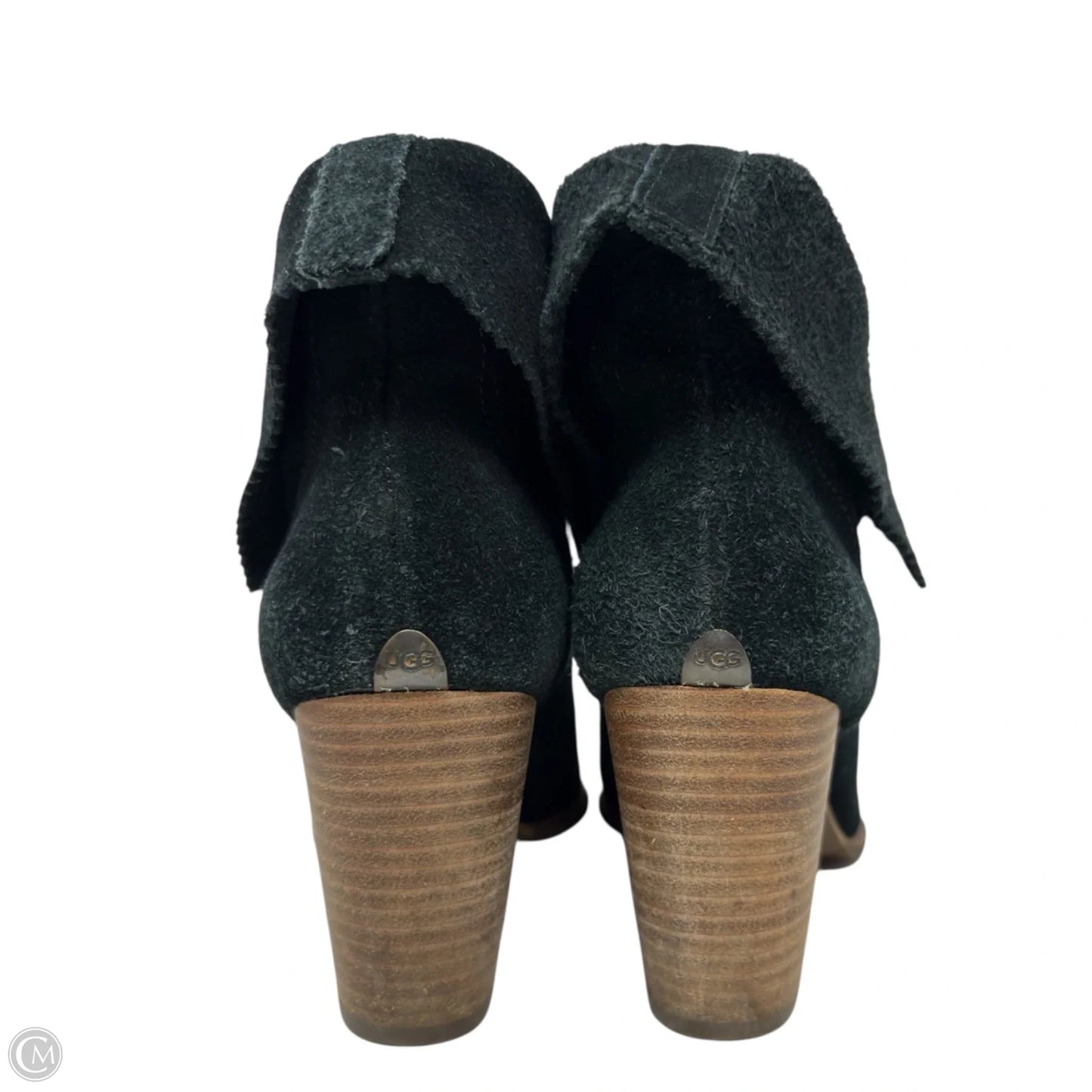 Thames High Heel Cuffable Ankle Boots In Black Suede Designer By Ugg In Black, Size: 6