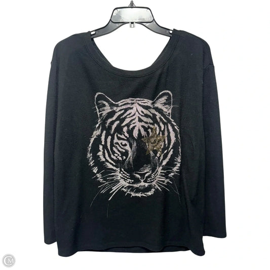 Tiger Top Long Sleeve By Chaser In Animal Print, Size: M