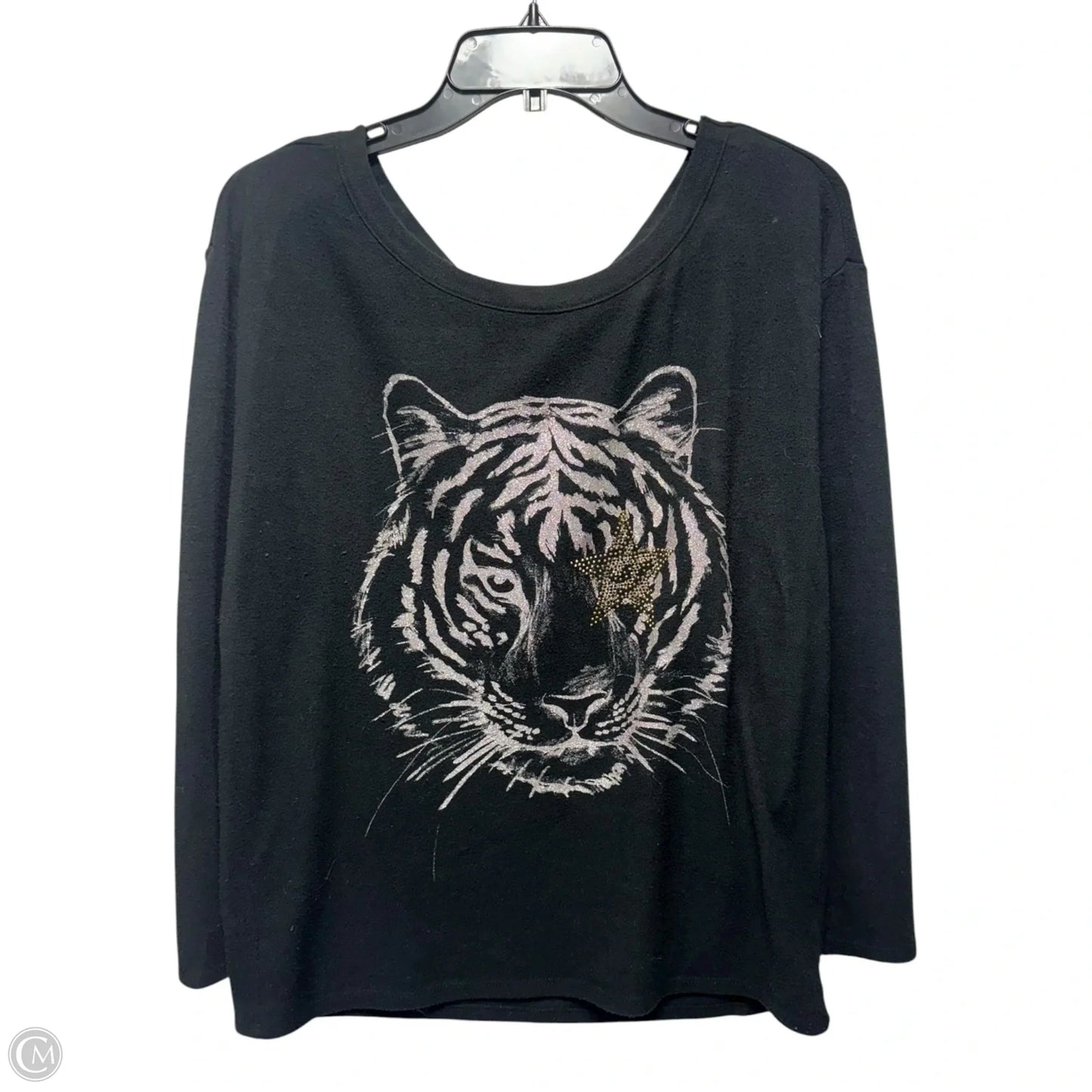 Tiger Top Long Sleeve By Chaser In Animal Print, Size: M