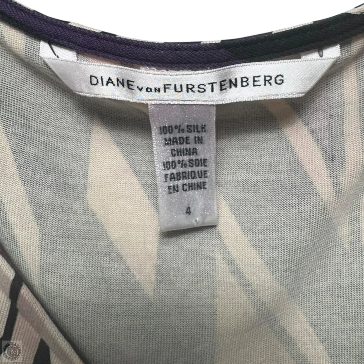 Silk Midi Dress Designer By Diane Von Furstenberg In Multi-colored, Size: 4