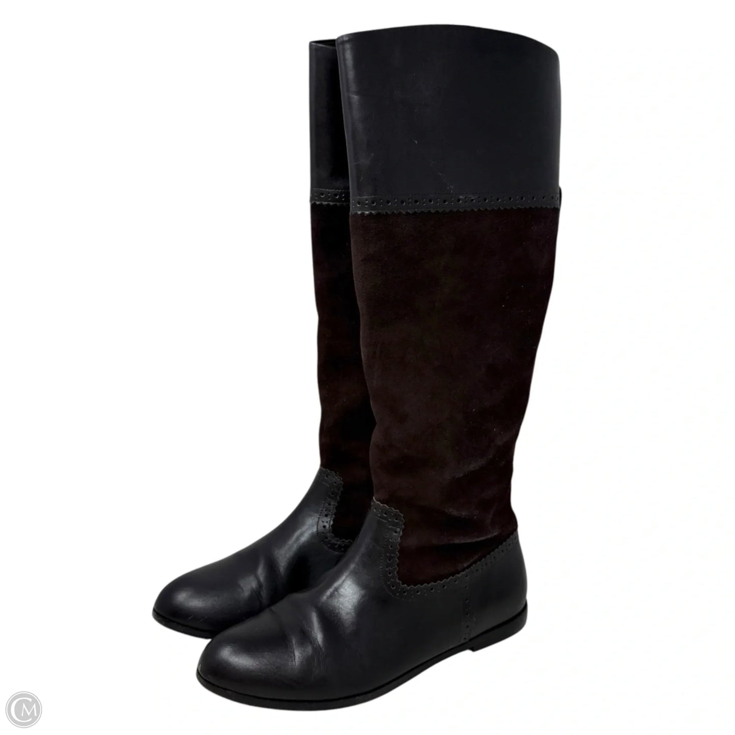 Leather Knee High Boots By Brooks Brothers In Brown, Size: 8