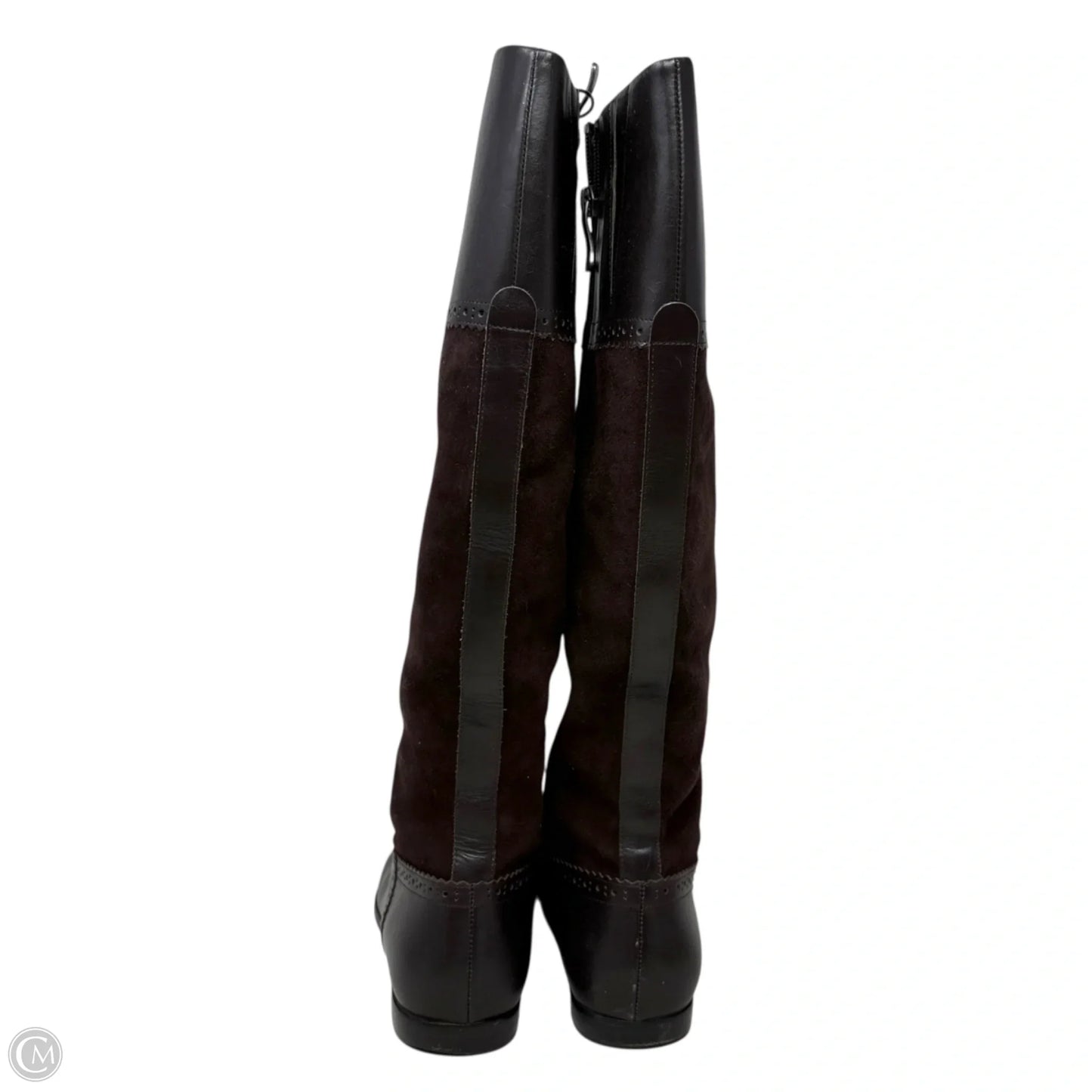 Leather Knee High Boots By Brooks Brothers In Brown, Size: 8