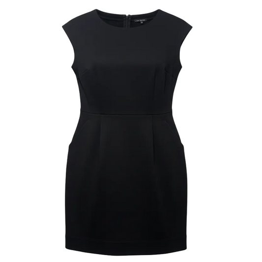 Helaina Wool-Blend Shift Dress By Theory In Black, Size: S