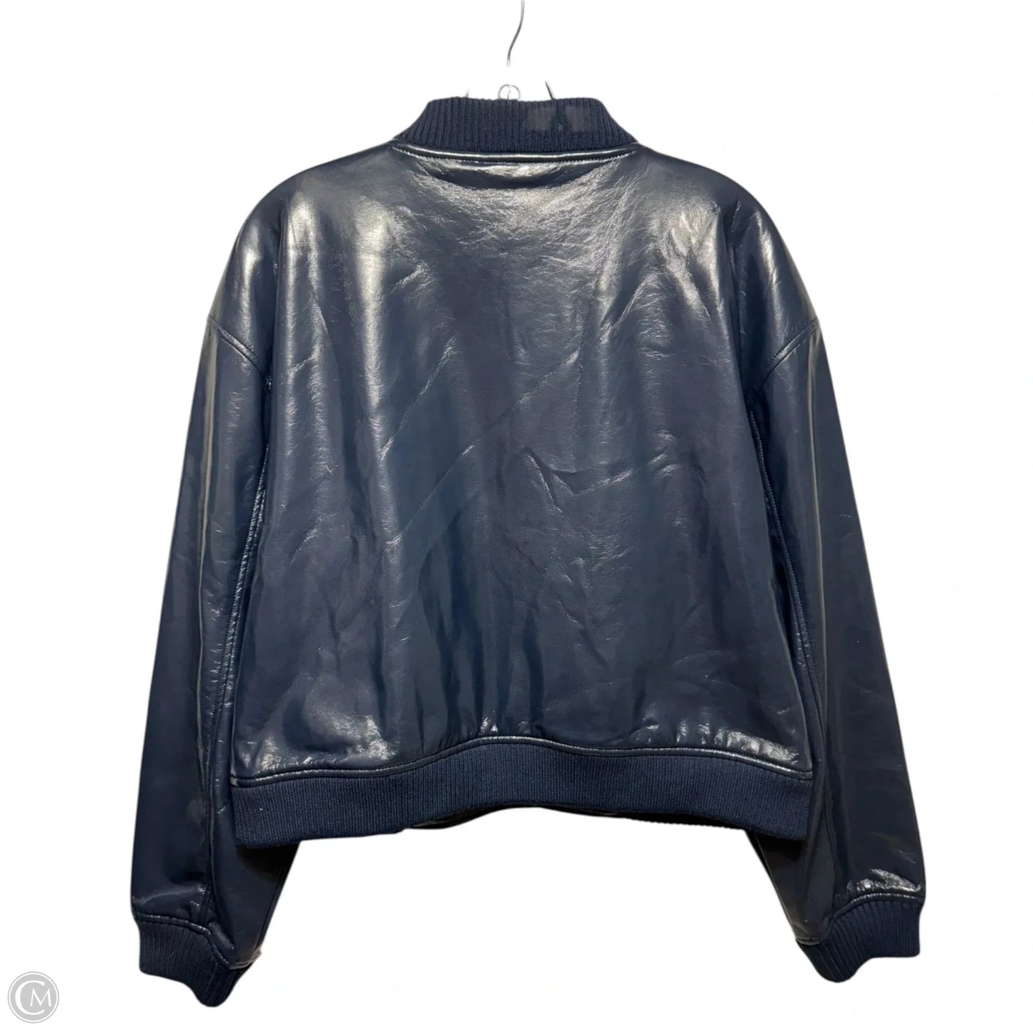 Faux Patent Jacket By Loft In Navy, Size: L