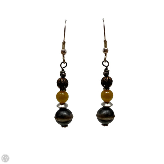Mixed Metal & Stone Beaded Dangle Earrings