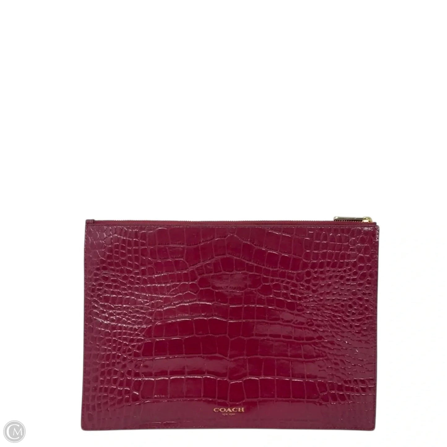 Legacy Croc Embossed Multi-case Envelope Clutch Designer By Coach, Size: Medium