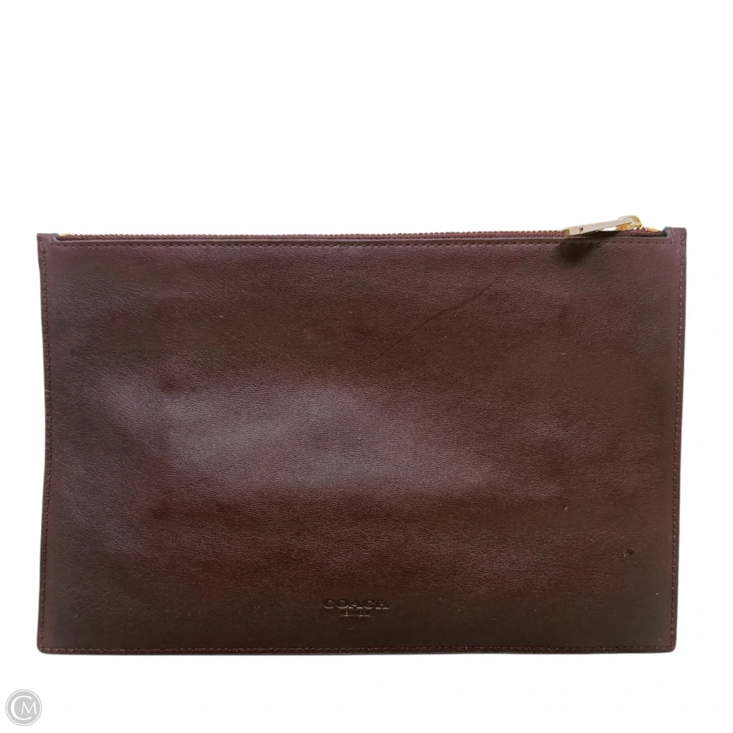 Leather Pouch Designer By Coach, Size: Medium