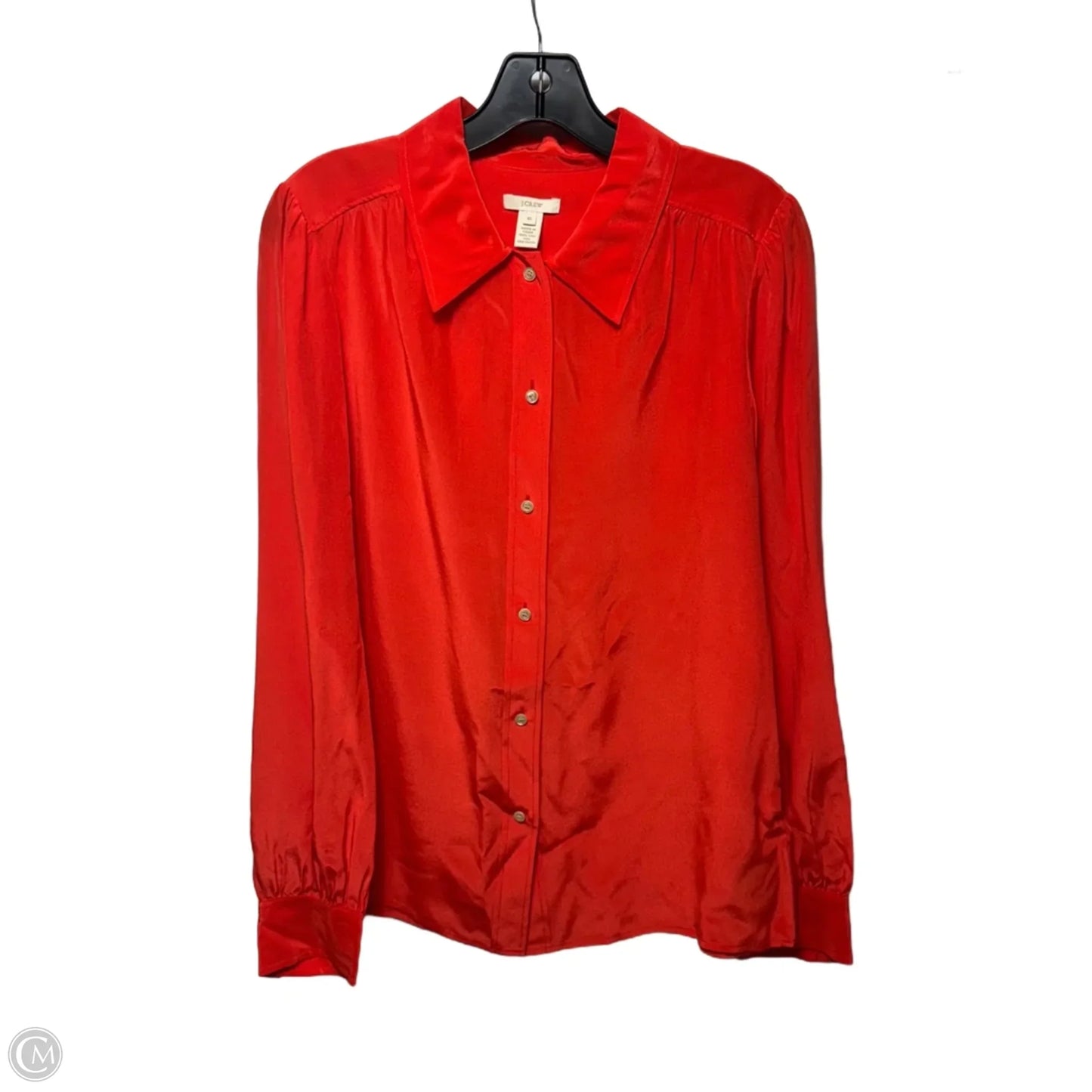 Silk Top Long Sleeve By J. Crew In Orange, Size: 10