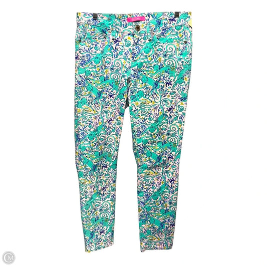 South Ocean Skinny Jeans Designer By Lilly Pulitzer In Melon Fig Tint, Size: 8