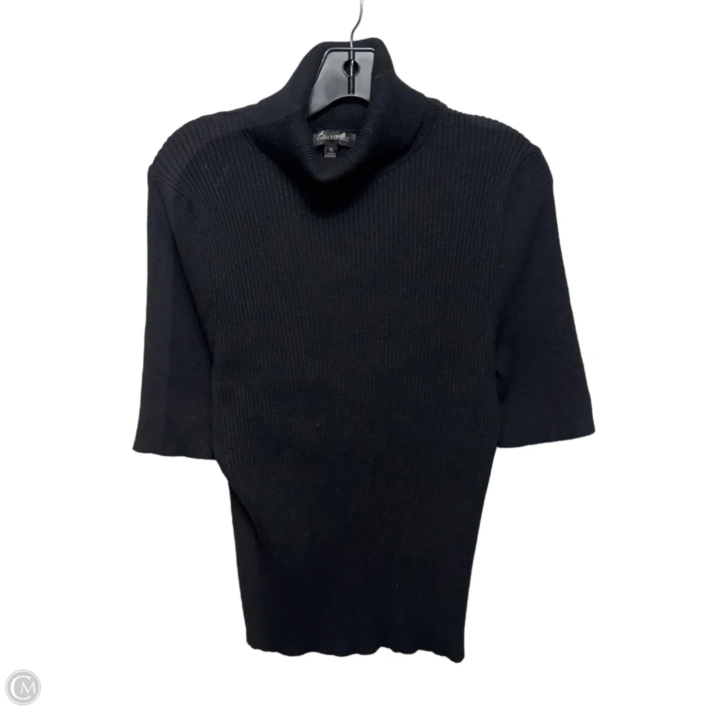 Sweater Short Sleeve By Banana Republic In Black, Size: Xl