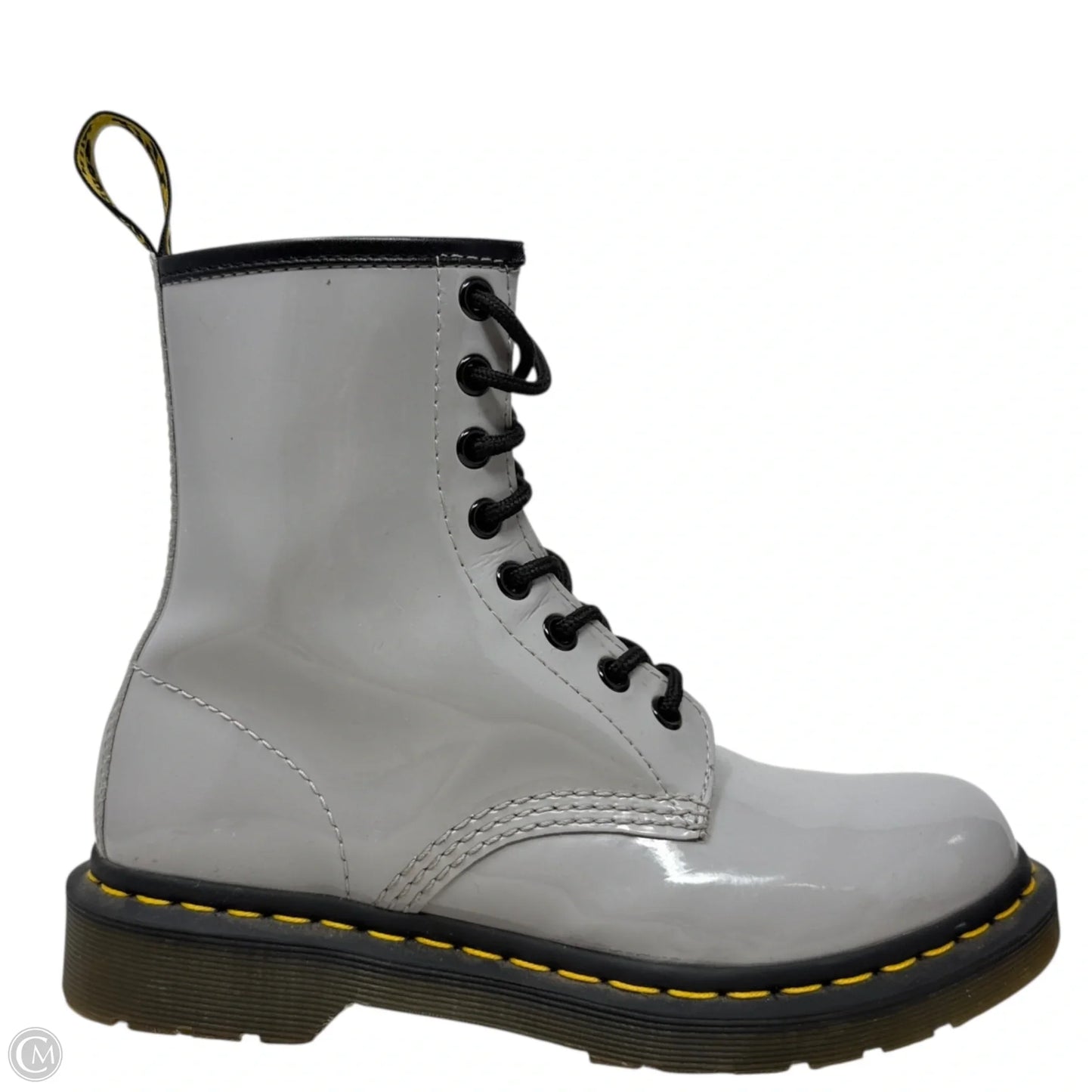 1460 Patent Lamper Boots By Dr Martens In Grey, Size: 6