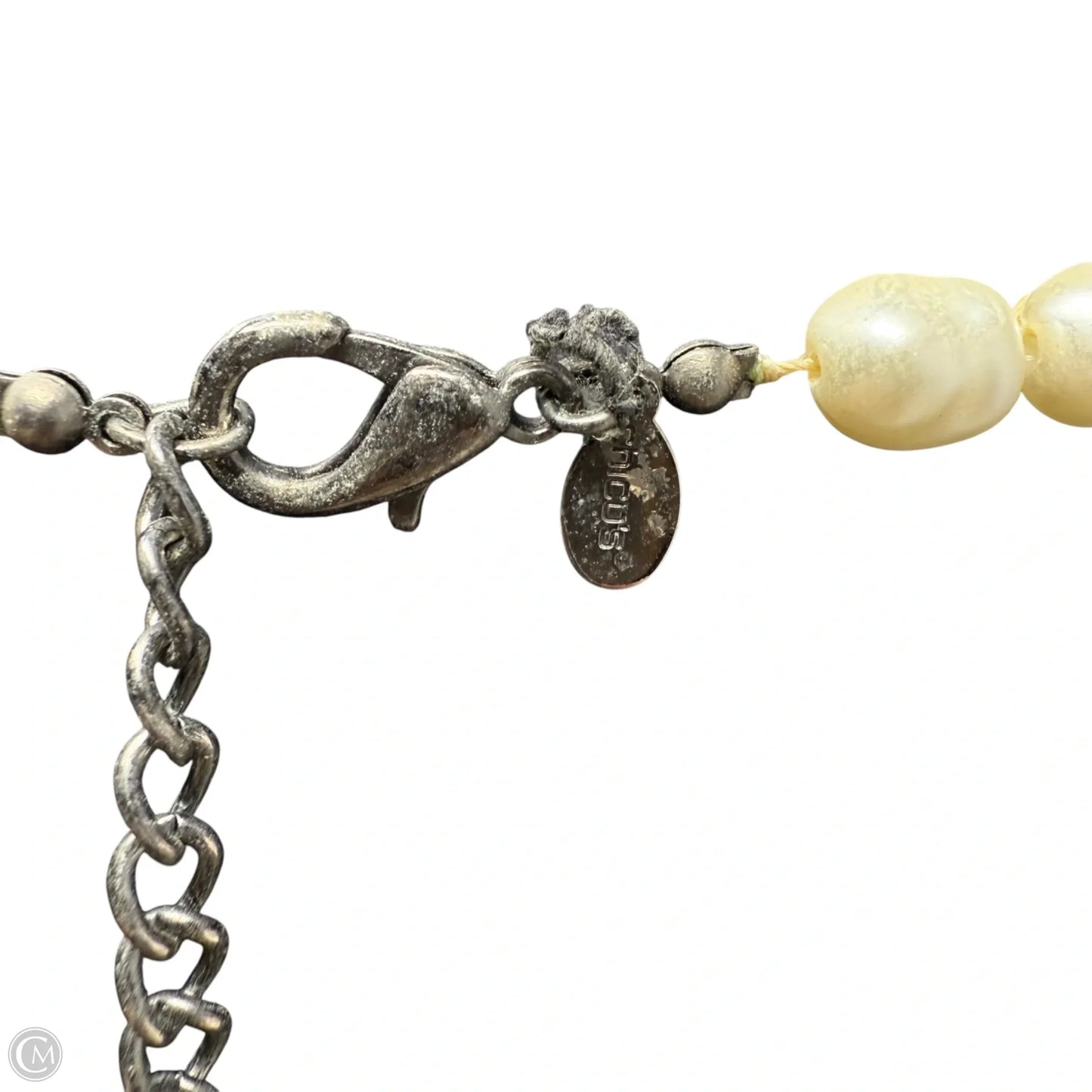 Faux Baroque Pearl Station Necklace By Chicos