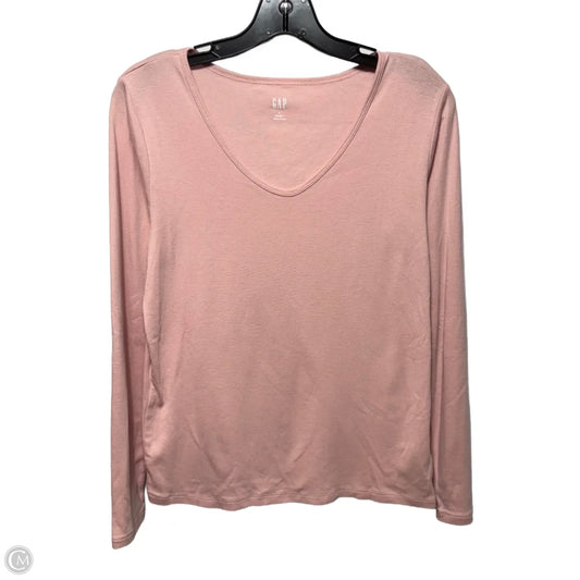 Top Long Sleeve Basic By Gap In Pink, Size: L
