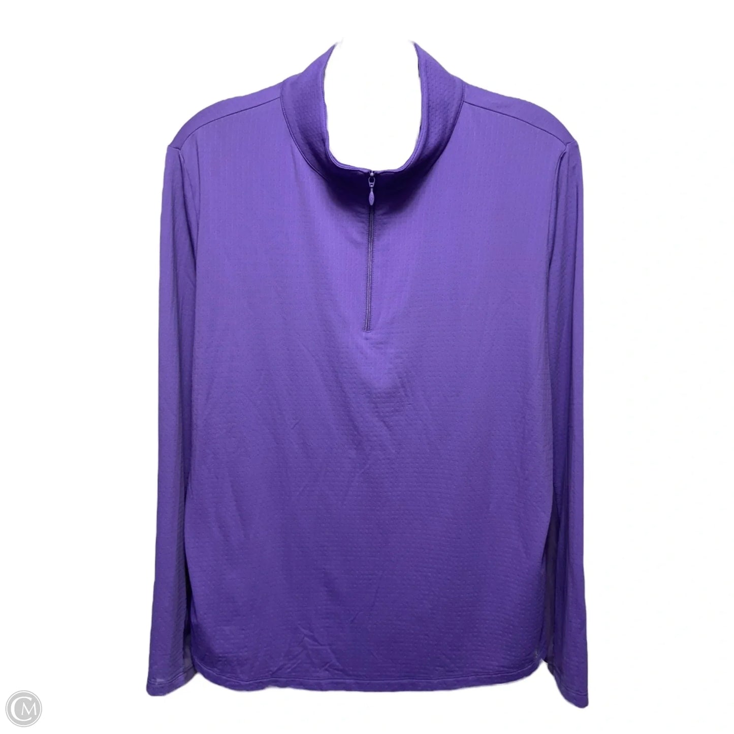 Athletic Top Long Sleeve Collar By Ibkul In Purple, Size: Xl
