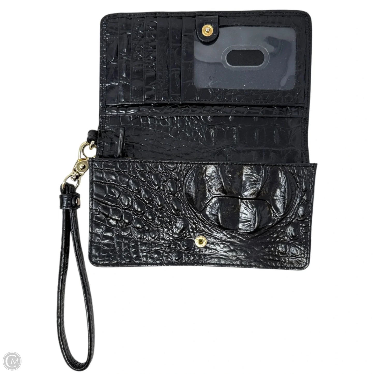 Debra Wristlet Wallet In Black Melbourne Designer By Brahmin, Size: Medium