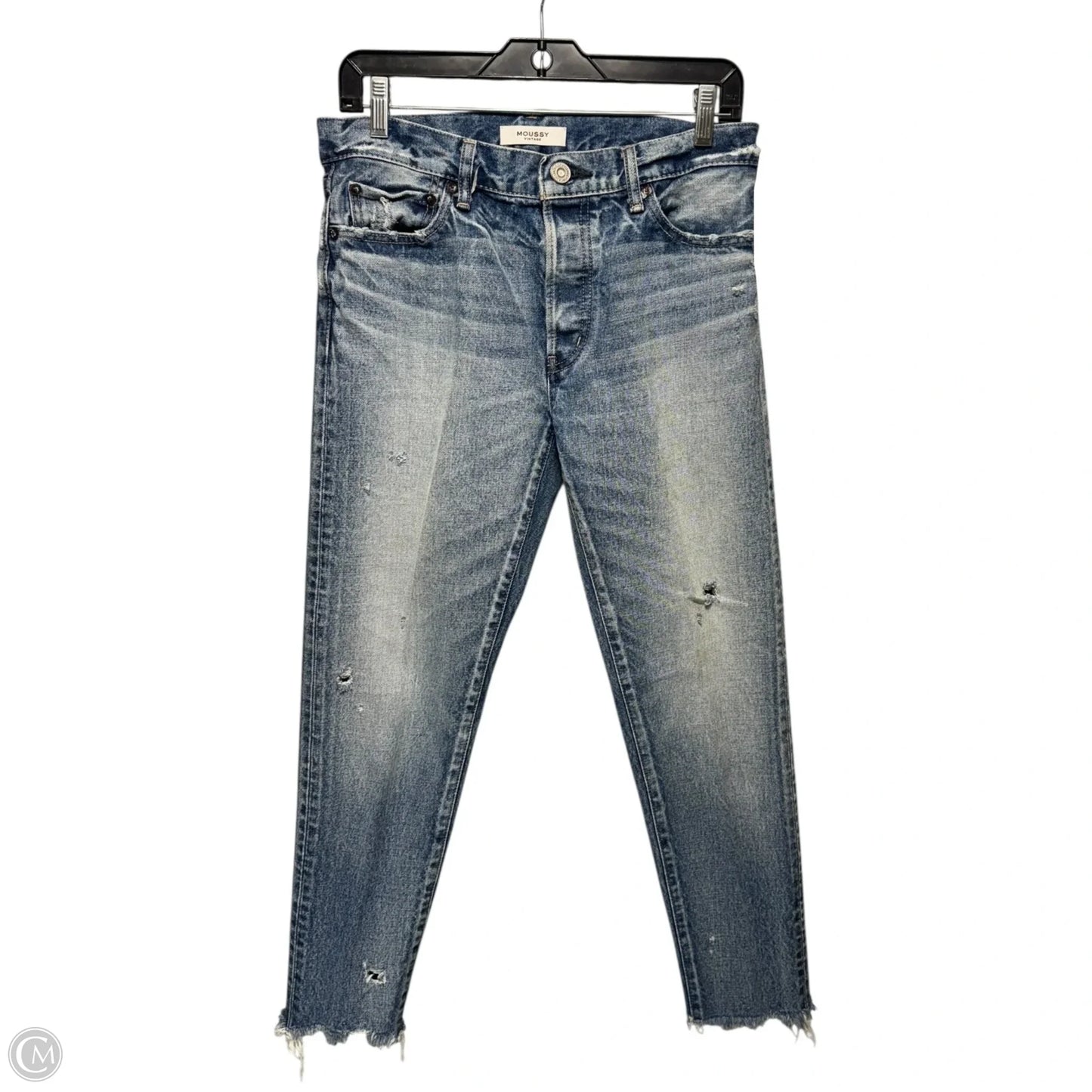 Distressed Jeans Skinny By Moussy In Blue Denim, Size: 4