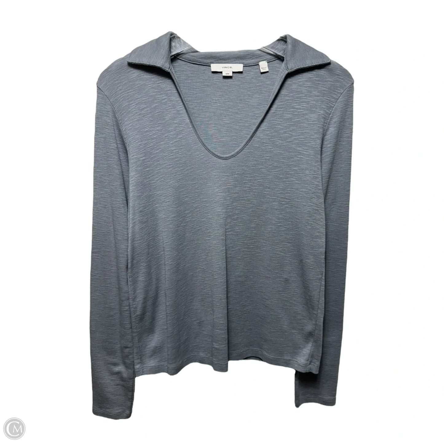 Top Long Sleeve By Vince In Grey, Size: M