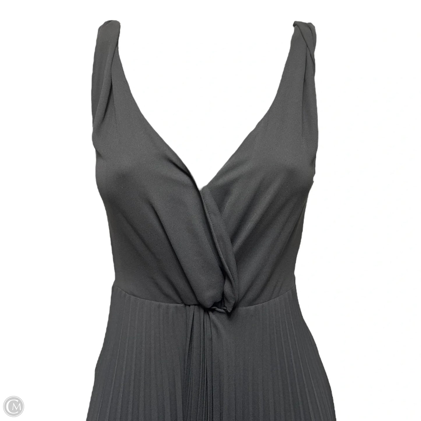 Pleated Twist-Front Sleeveless Midi Dress By Vince In Black, Size: 0