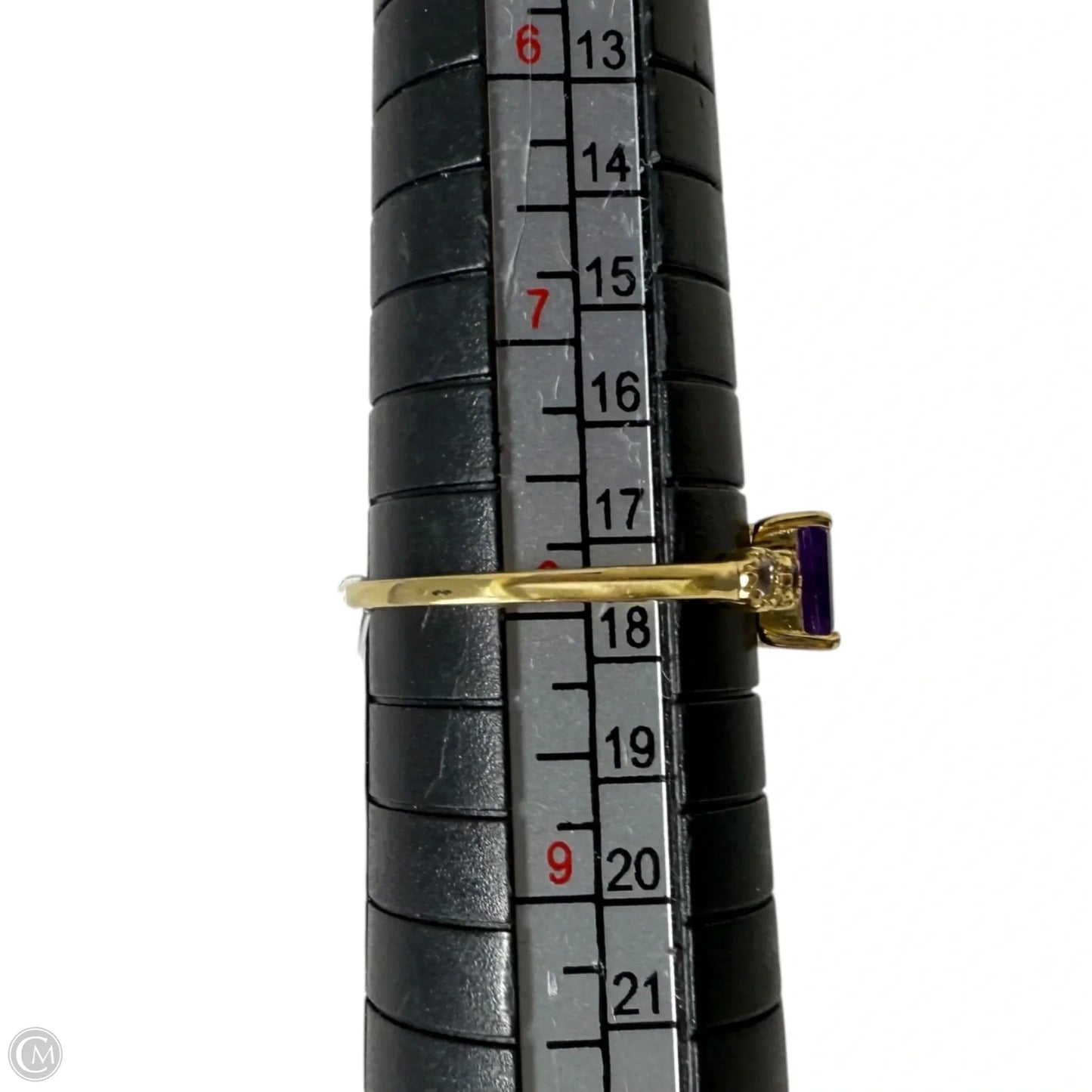 Gold Over Sterling Silver Purple & Clear CZ Ring, Size: 8