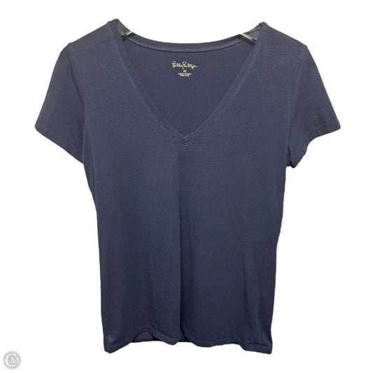 Top Short Sleeve Designer By Lilly Pulitzer In Navy, Size: M