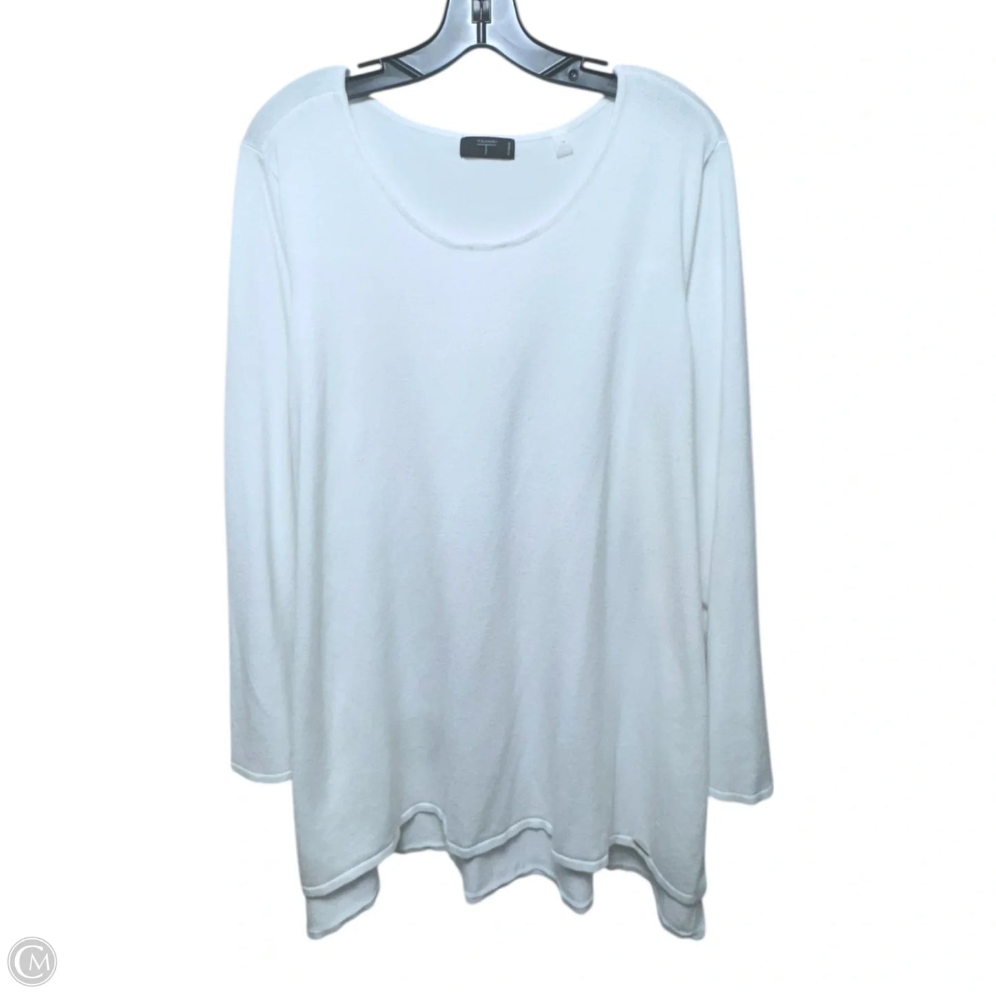 Top Long Sleeve By Tahari In White, Size: 1x
