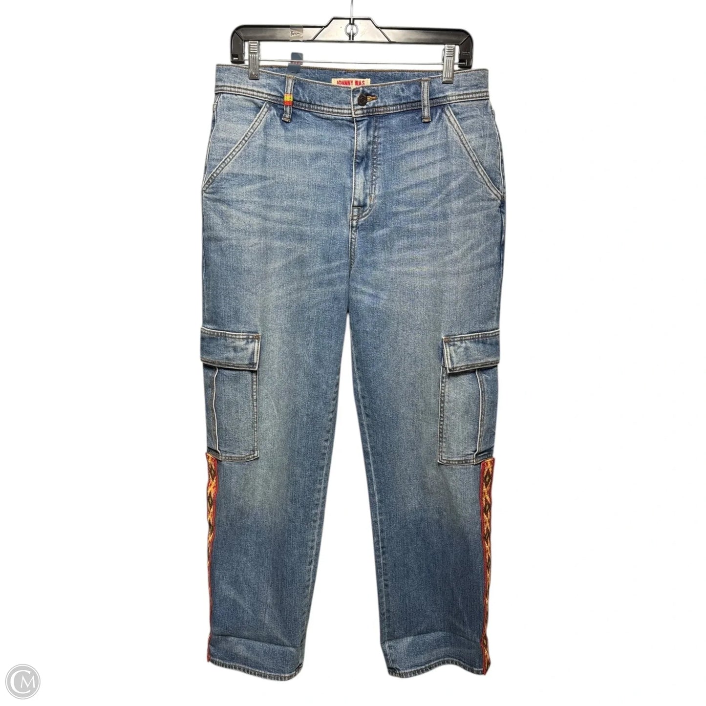 Eliza Cargo Jeans By Johnny Was In Blue Denim, Size: 8