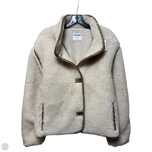 Jacket Faux Fur & Sherpa By Old Navy In Cream, Size: M tall