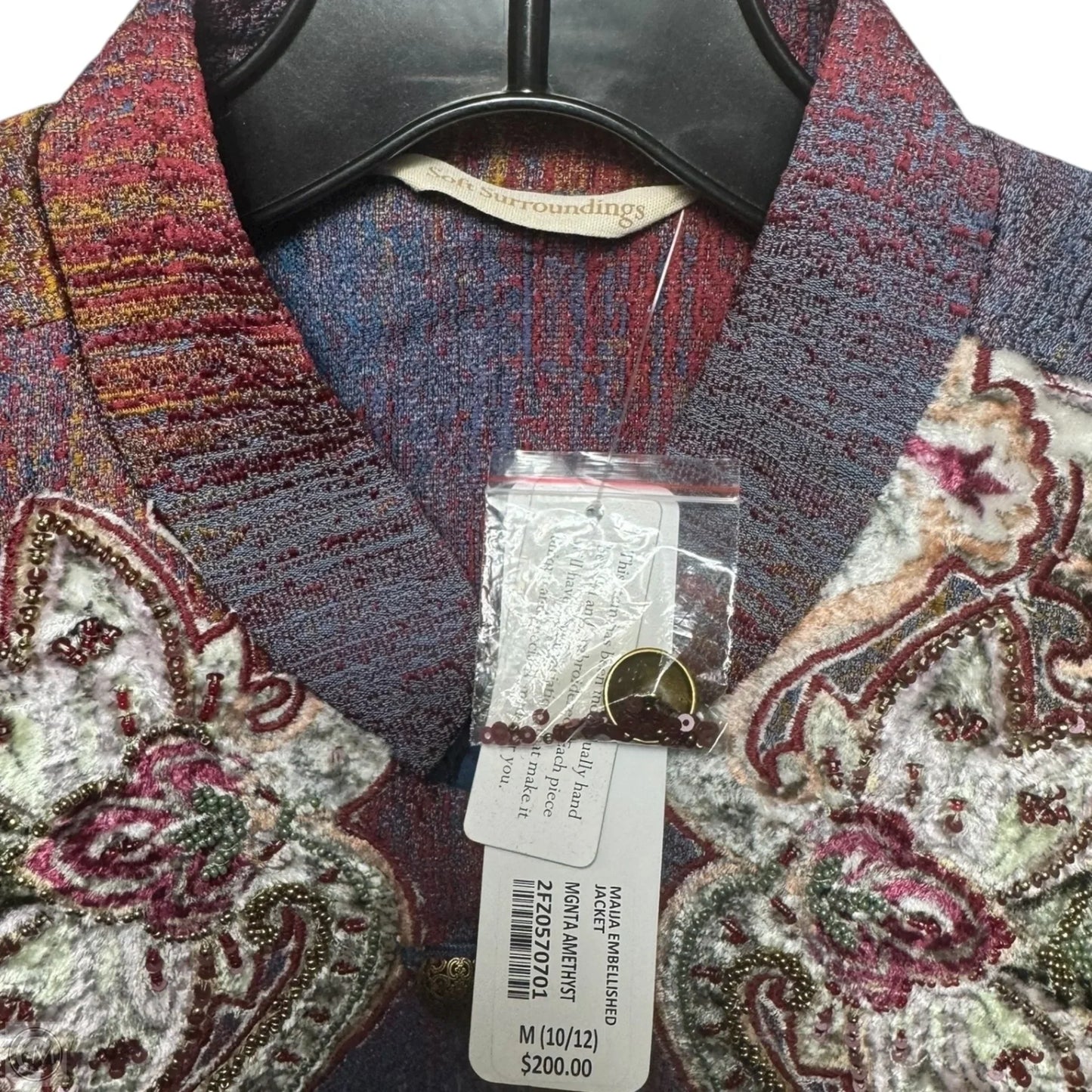 Maija Embellished Jacket By Soft Surroundings In Magenta Amethyst, Size: M