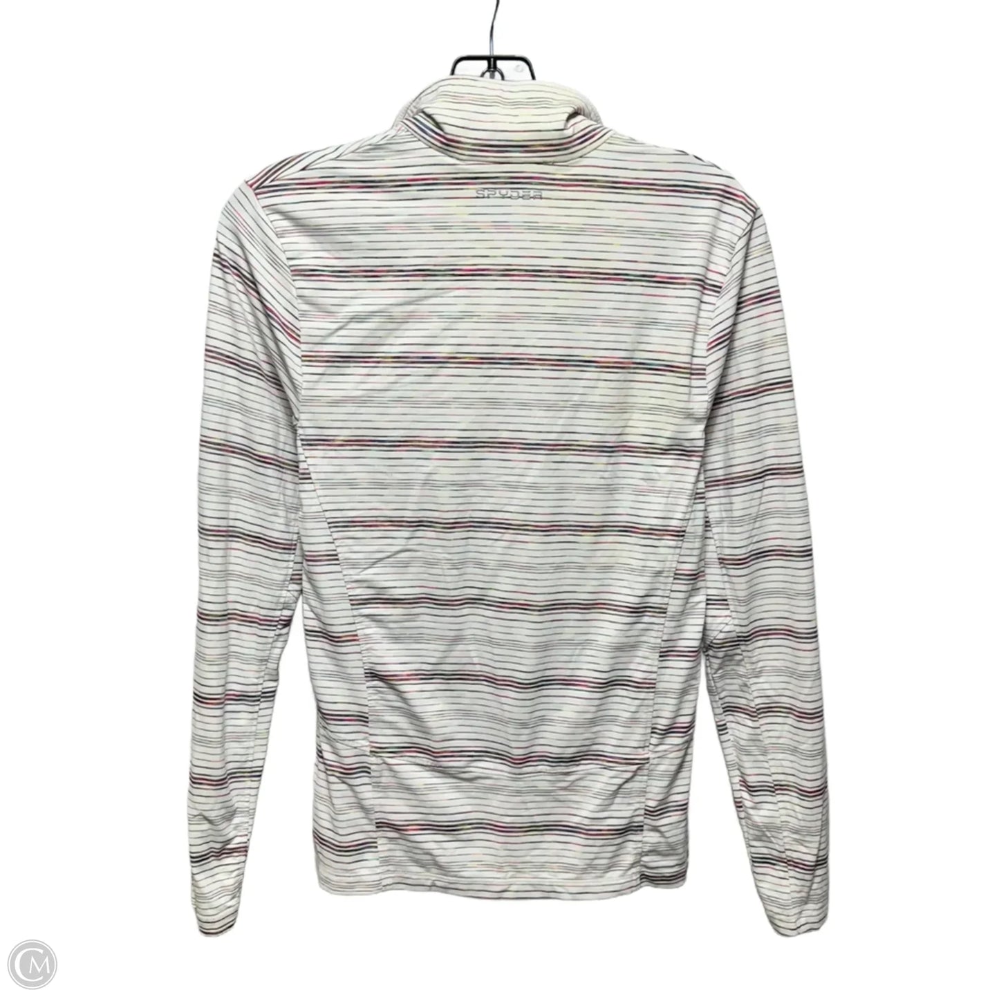 Athletic Top Long Sleeve Collar By Spyder In Striped Pattern, Size: S
