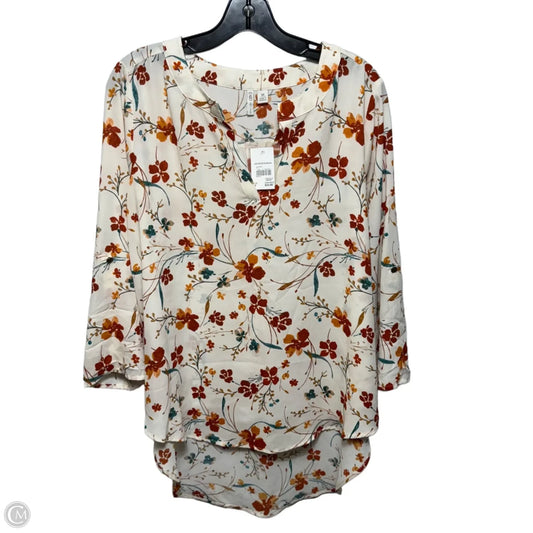 Blouse Long Sleeve By Cato In Floral Print, Size: M