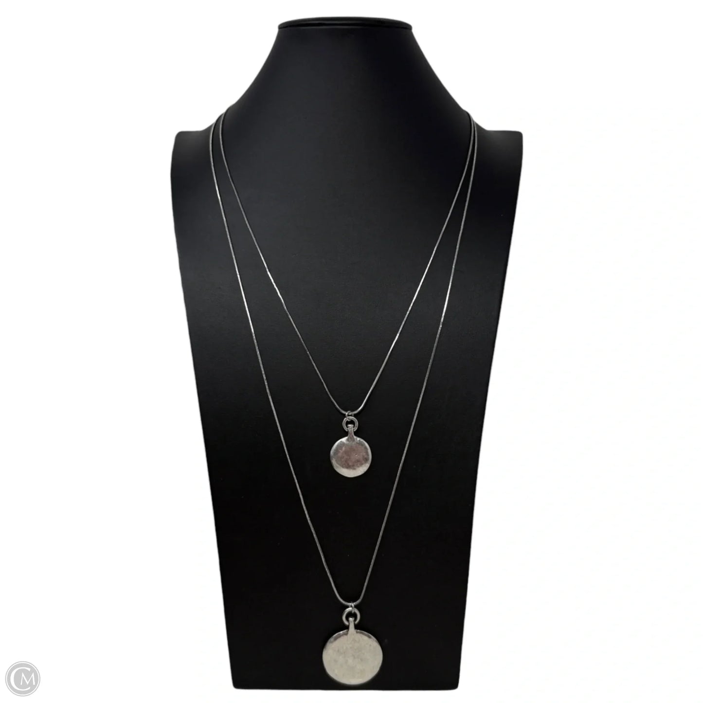 Silver Tone Layered Circle Pendant Necklace By J. Jill