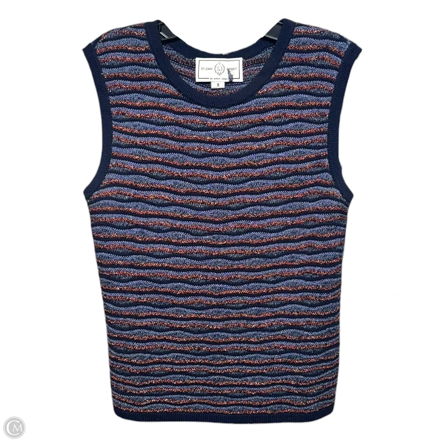 Top Sleeveless Luxury Designer By St John Collection In Striped Pattern, Size: S