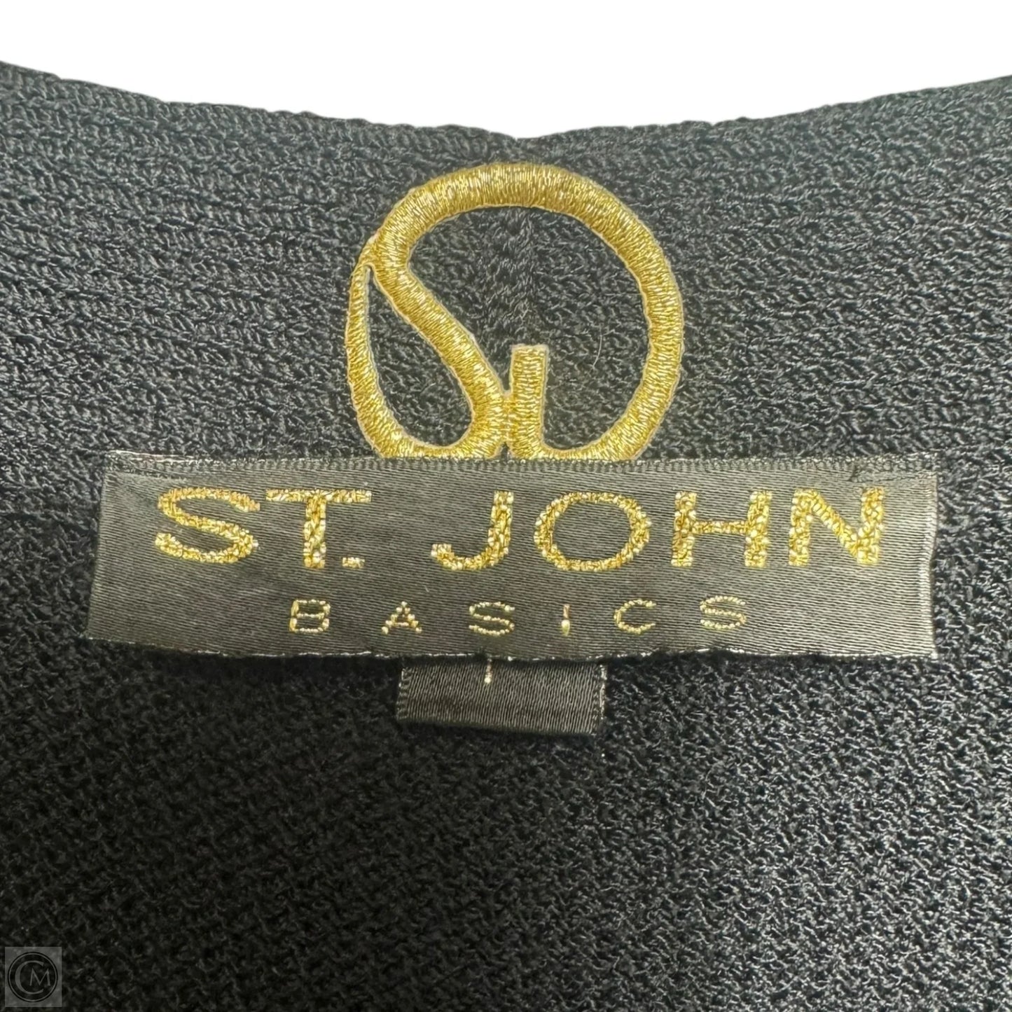 Top Short Sleeve Cardigan Luxury Designer By St John Collection In Striped Pattern, Size: S