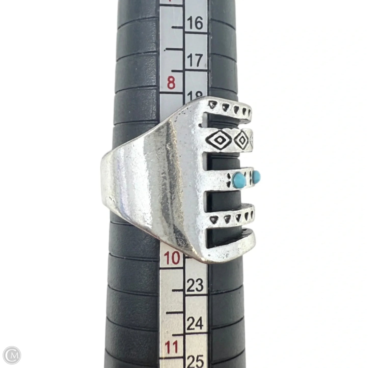 Sterling Silver Aztec Engraved Turquoise Ring By Boho Magic, Size: 9