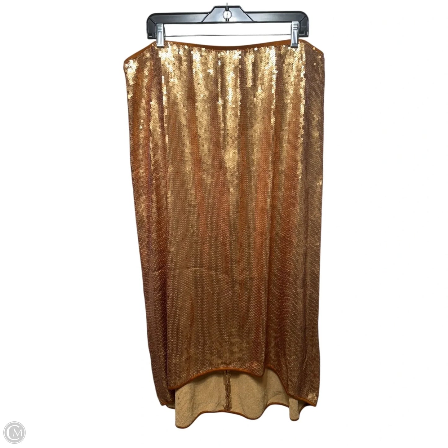 Sequin Skirt Maxi By Christian Siriano In Gold, Size: 1x