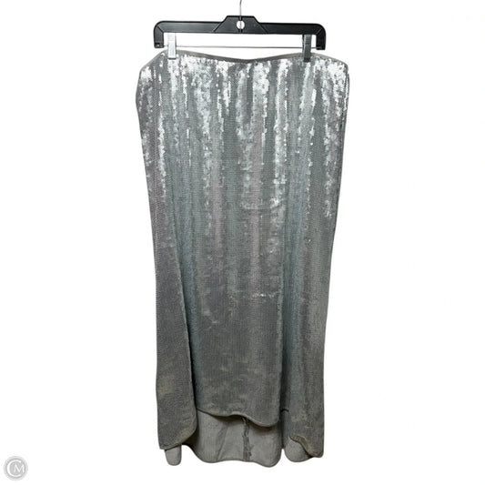 Sequin Skirt Maxi By Christian Siriano In Silver, Size: 1x