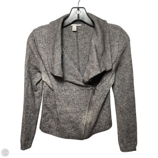 Wool & Cashmere Sweater Cardigan By Halogen In Grey, Size: S