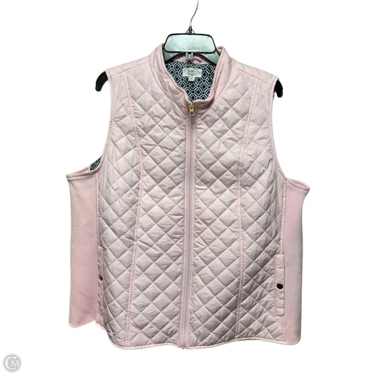 Vest Puffer & Quilted By Kim Rogers In Pink, Size: Xxl