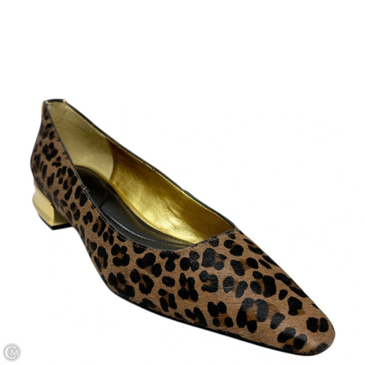 Savita Pointed Toe Calfhair Flats By Donna Karan In Animal Print, Size: 10