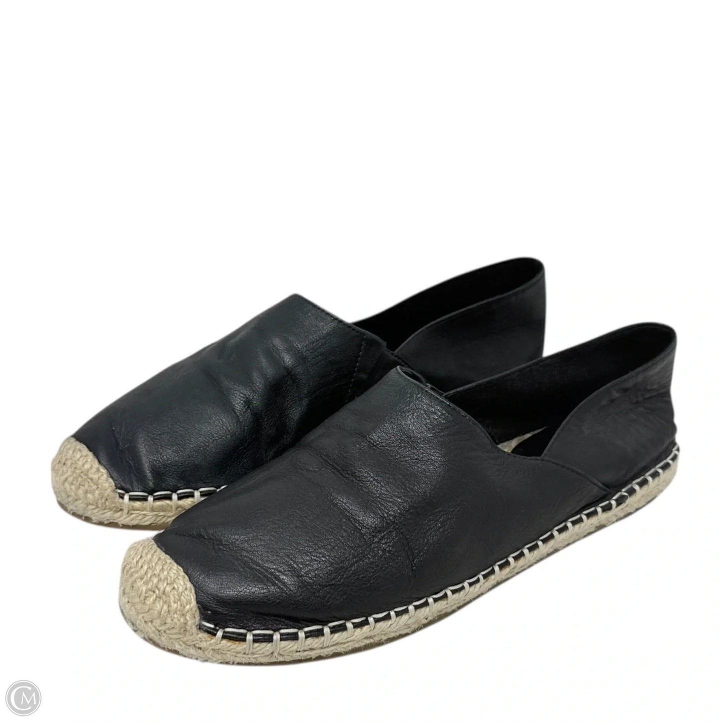 Myth Leather Espadrille Flats By Eileen Fisher In Black, Size: 7