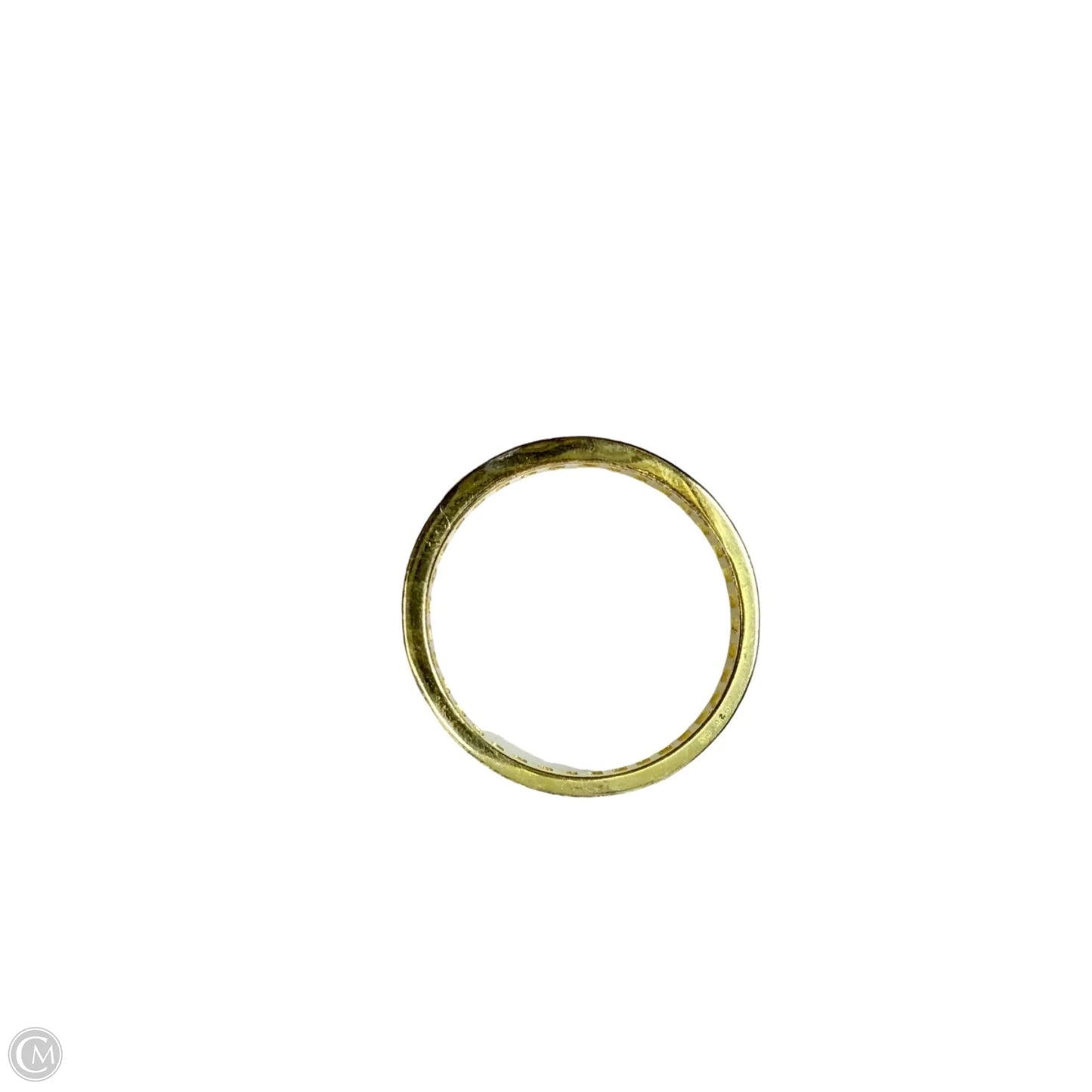 Gold Over Sterling Silver Channel Set Baguette CZ Eternity Band Ring, Size: 7