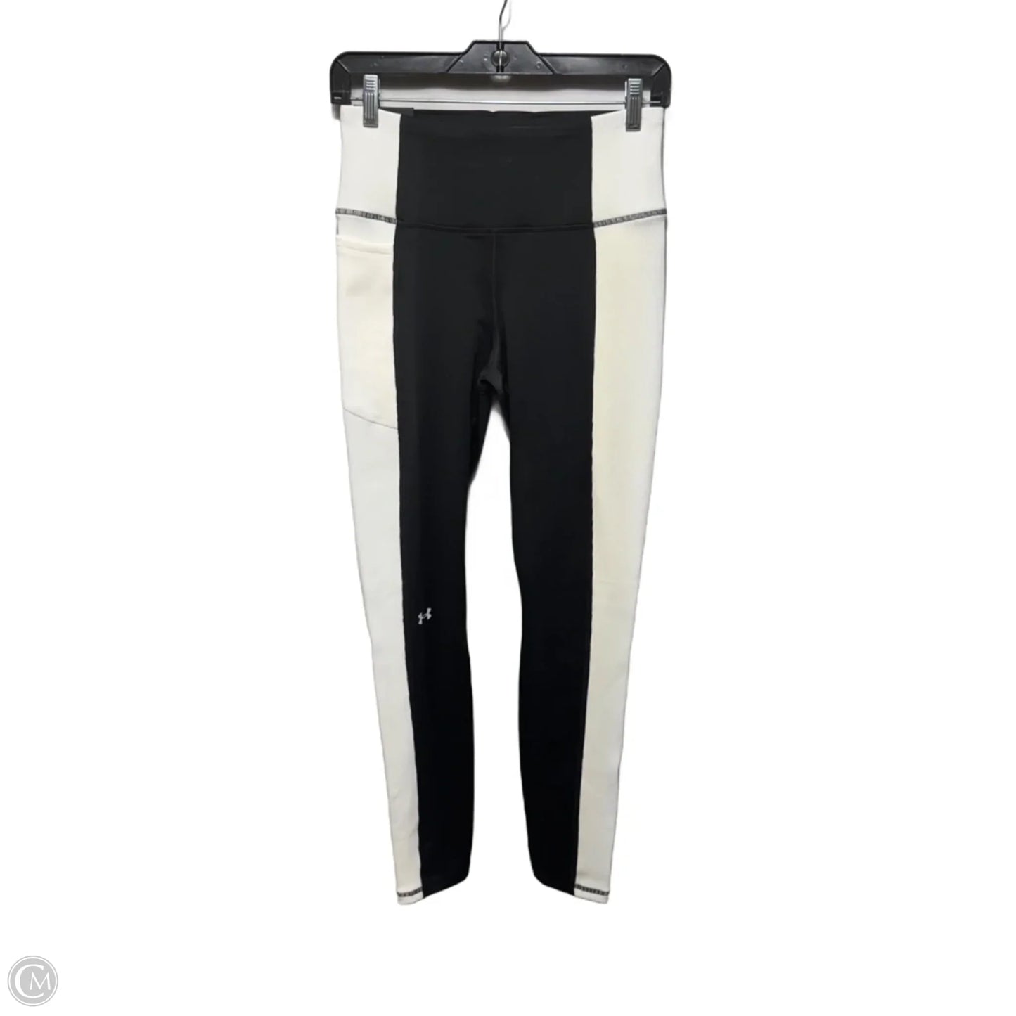 High Rise Compression Athletic Leggings By Under Armour In Black & White, Size: M