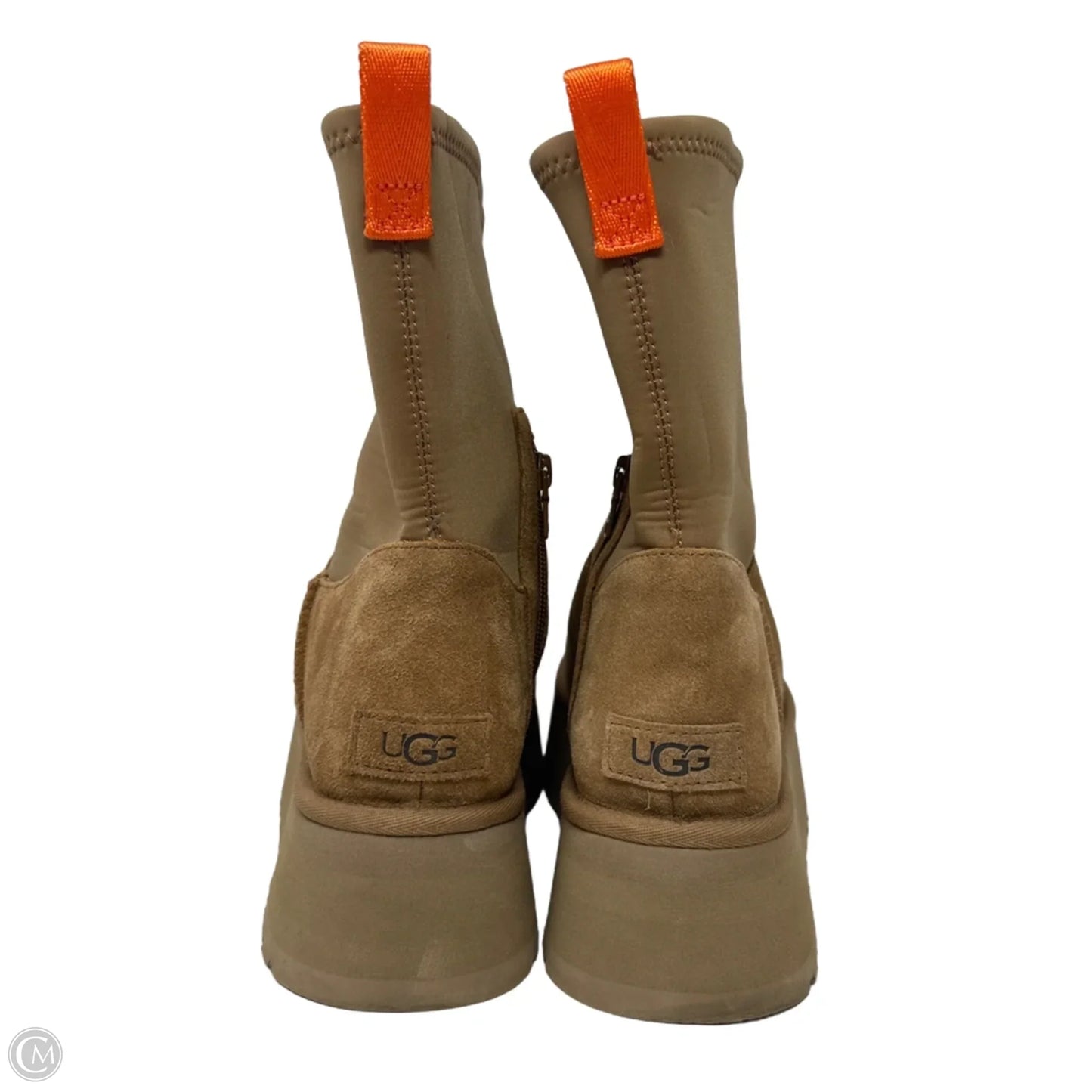 Classic Dipper Platform Boots Designer By Ugg In Brown, Size: 10