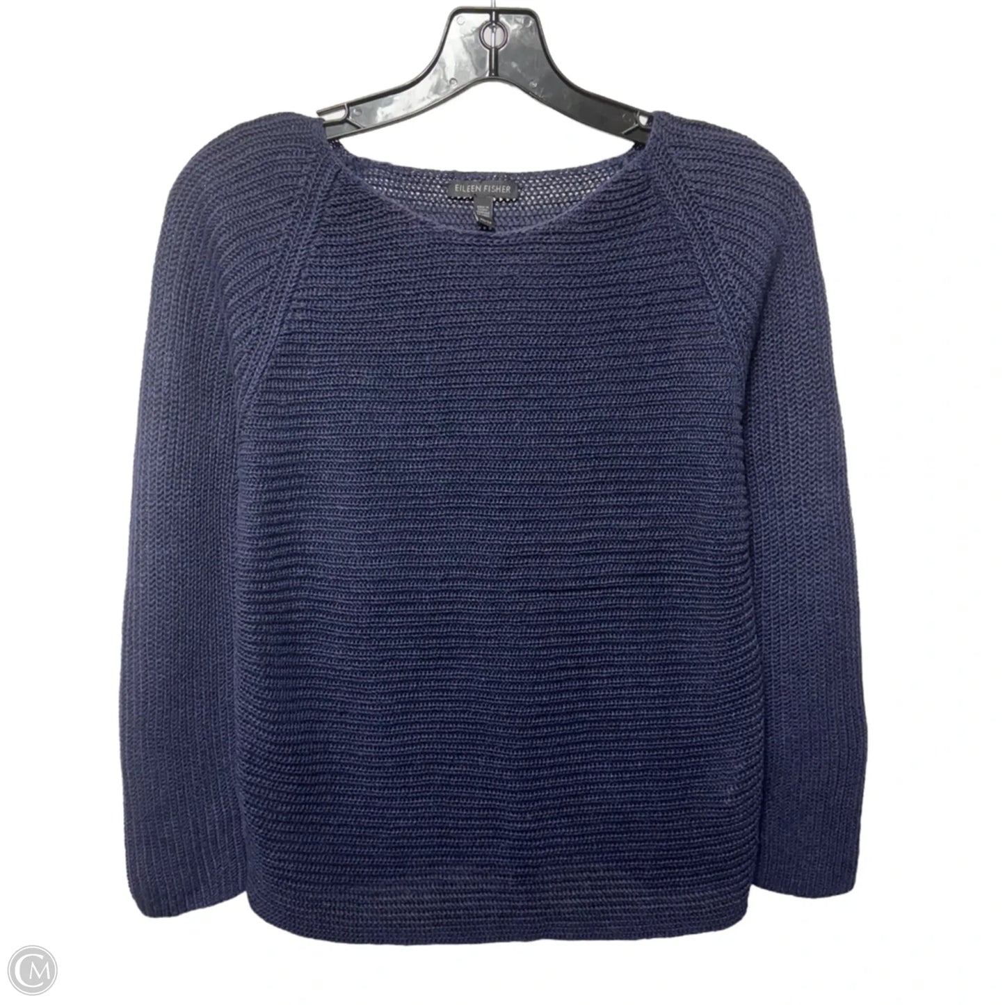 Linen Sweater By Eileen Fisher In Navy, Size: Xs