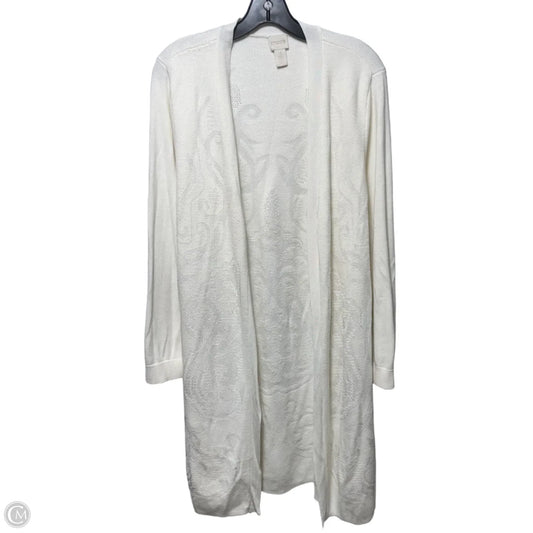 Sweater Cardigan By Chicos In White, Size: Xl