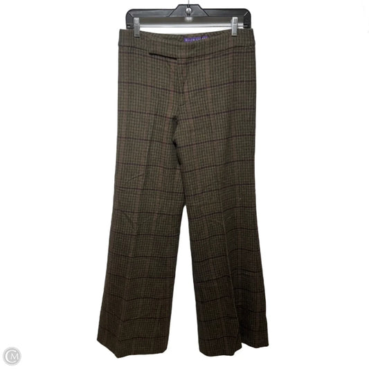 Wool & Angora Pants Dress By Ralph Lauren Collection Purple Label In Plaid Pattern, Size: 6