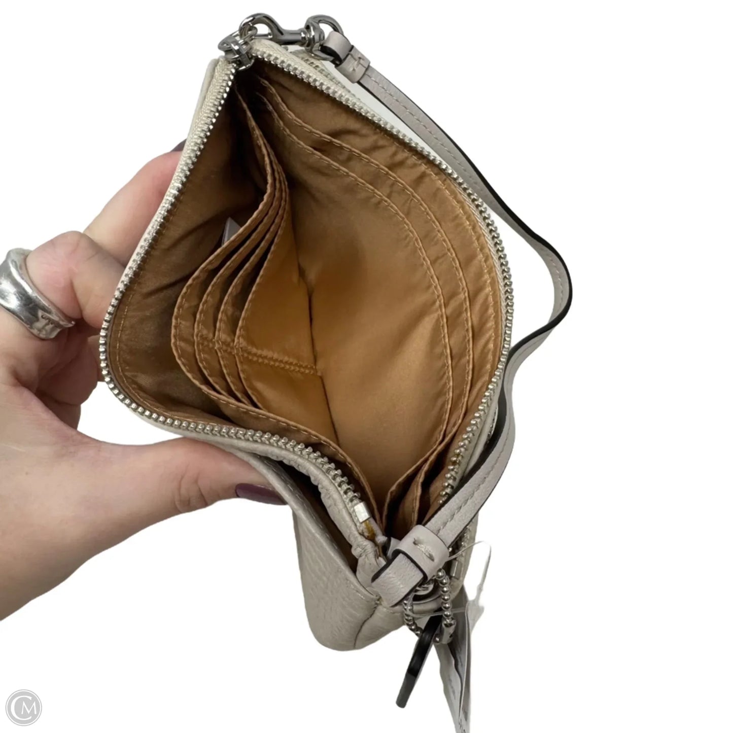 Double Corner Zip Wristlet Designer By Coach, Size: Medium