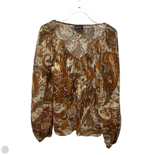 Silk-Metallic Arabella Blouse Long Sleeve By Retrofete In Multi-colored, Size: M